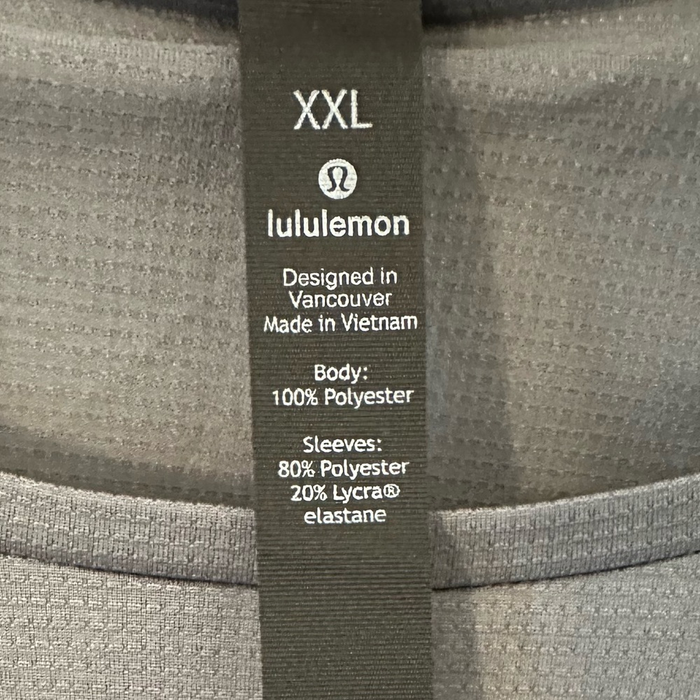 Lululemon Fast and Free Long Sleeves Bold Lines Asphalt Gray Size XXL - Picture 7 of 8